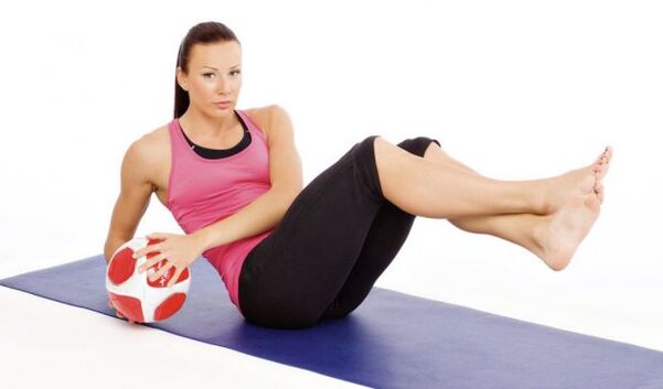 Practice oblique sit-ups with a ball